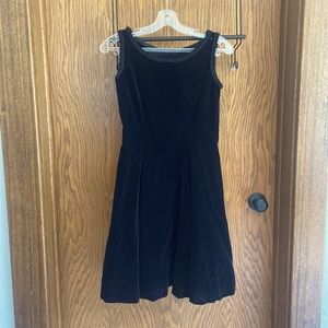 Vintage black velvet skater style dress